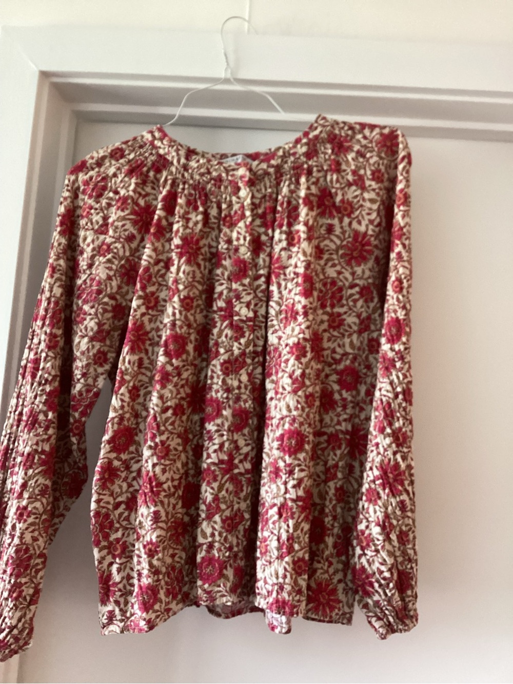 Primark Red Floral Peasant Blouse